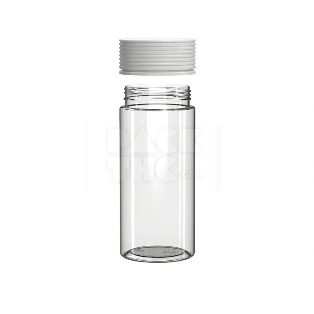 image 8OZ (240CC) SPIRAL CR CONTAINER WITH INTEGRATED LINER & TAMPER EVIDENT BREAK-OFF BAND (CLEAR NATURAL CONTAINER WITH OPAQUE WHITE CLOSURE) - (200 count) Pack THC