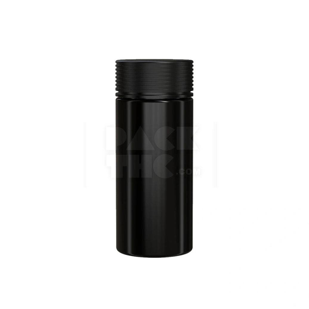 8OZ (240CC) SPIRAL CR CONTAINER WITH INTEGRATED LINER & TAMPER EVIDENT BREAK-OFF BAND (OPAQUE BLACK CONTAINER WITH OPAQUE BLACK CLOSURE) - (200 count) Pack THC