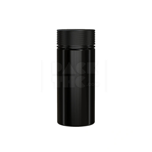 8OZ (240CC) SPIRAL CR CONTAINER WITH INTEGRATED LINER & TAMPER EVIDENT BREAK-OFF BAND (OPAQUE BLACK CONTAINER WITH OPAQUE BLACK CLOSURE) - (200 count) Pack THC