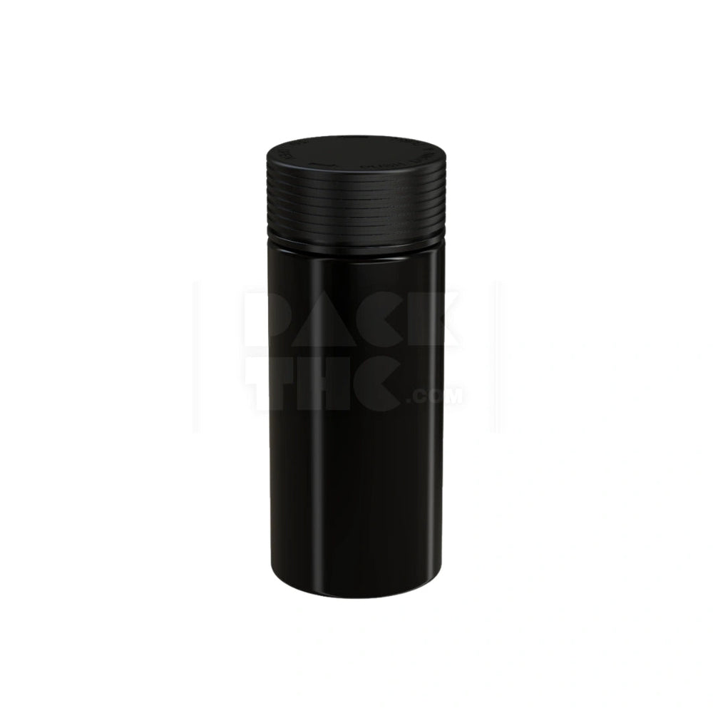 8OZ (240CC) SPIRAL CR CONTAINER WITH INTEGRATED LINER & TAMPER EVIDENT BREAK-OFF BAND (OPAQUE BLACK CONTAINER WITH OPAQUE BLACK CLOSURE) - (200 count) Pack THC