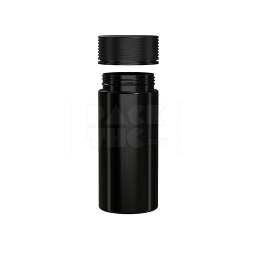 8OZ (240CC) SPIRAL CR CONTAINER WITH INTEGRATED LINER & TAMPER EVIDENT BREAK-OFF BAND (OPAQUE BLACK CONTAINER WITH OPAQUE BLACK CLOSURE) - (200 count) Pack THC
