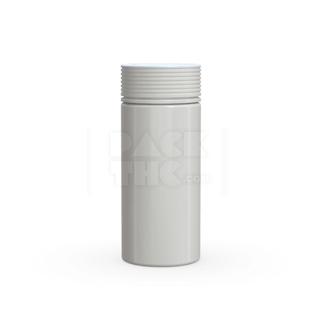 8OZ (240CC) SPIRAL CR CONTAINER WITH INTEGRATED LINER & TAMPER EVIDENT BREAK-OFF BAND (OPAQUE WHITE CONTAINER WITH OPAQUE WHITE CLOSURE) - (200 count) Pack THC