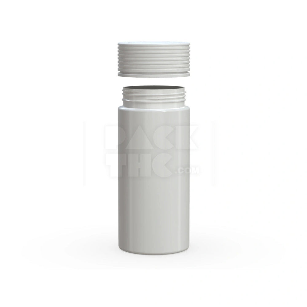 8OZ (240CC) SPIRAL CR CONTAINER WITH INTEGRATED LINER & TAMPER EVIDENT BREAK-OFF BAND (OPAQUE WHITE CONTAINER WITH OPAQUE WHITE CLOSURE) - (200 count) Pack THC