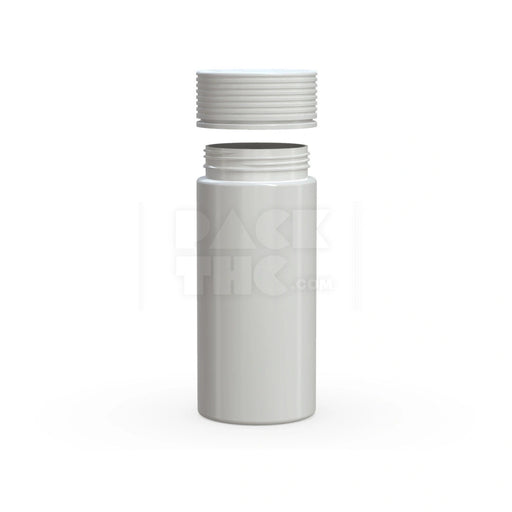 8OZ (240CC) SPIRAL CR CONTAINER WITH INTEGRATED LINER & TAMPER EVIDENT BREAK-OFF BAND (OPAQUE WHITE CONTAINER WITH OPAQUE WHITE CLOSURE) - (200 count) Pack THC