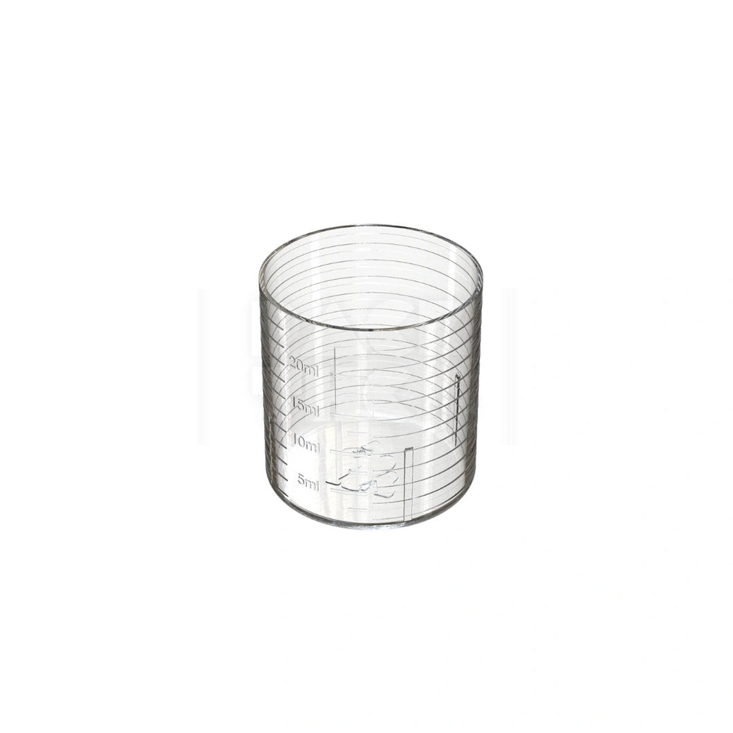 20ML SPIRAL DOSING CUP WITH GRADUATED LINES (CLEAR NATURAL) - (2000 count) Pack THC
