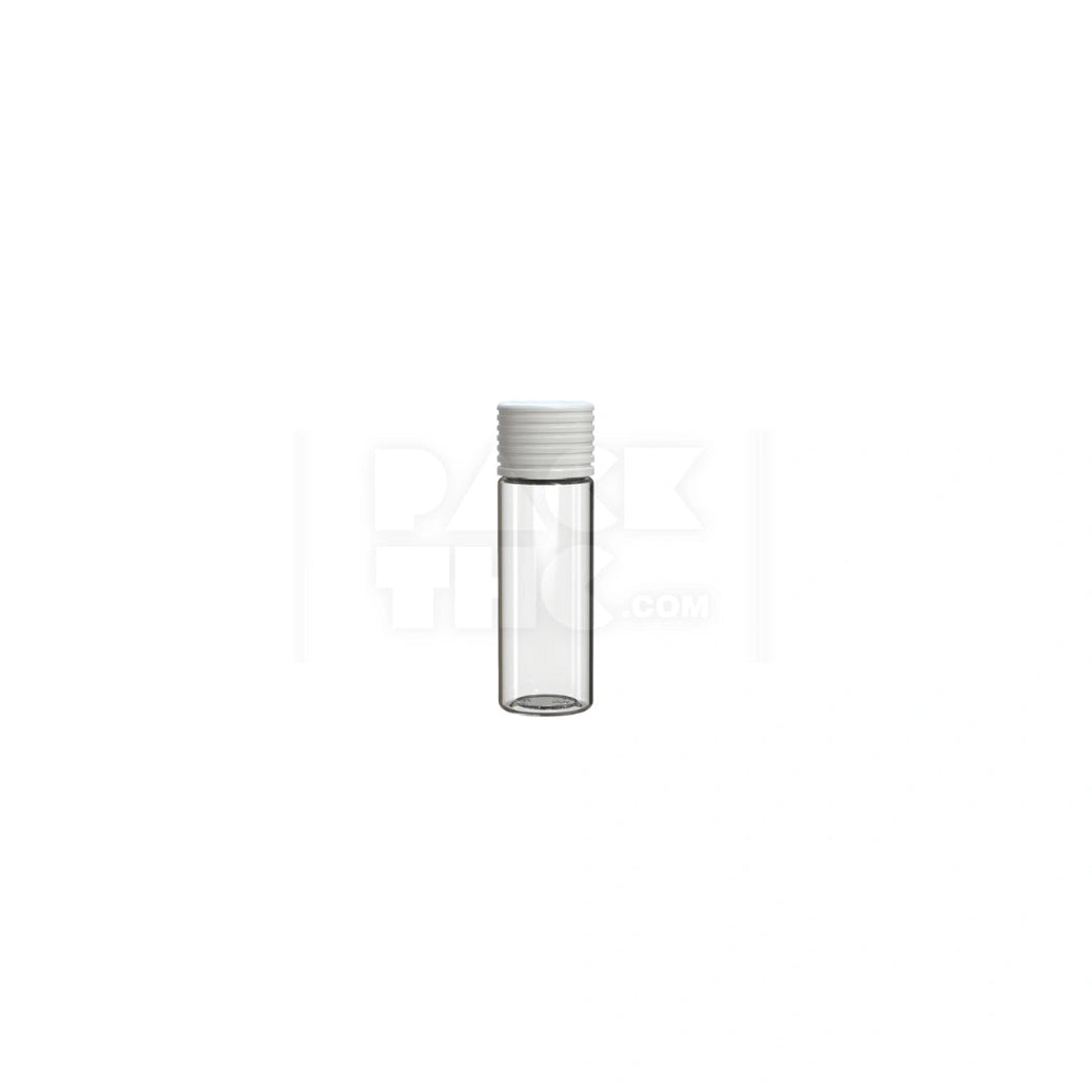 65MM SPIRAL CR TUBE WITH INTEGRATED LINER & TAMPER EVIDENT BREAK-OFF BAND (CLEAR NATURAL TUBE WITH OPAQUE WHITE CLOSURE) - (400 count) Pack THC