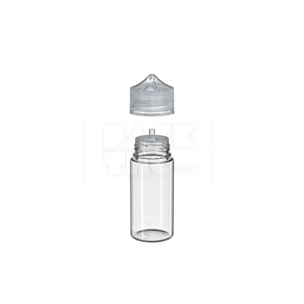100ML PET REDUCER UNICORN BOTTLE WITH TAMPER EVIDENT BREAK-OFF BAND (CLEAR NATURAL BOTTLE WITH CLEAR NATURAL CLOSURE) - (400 count) Pack THC