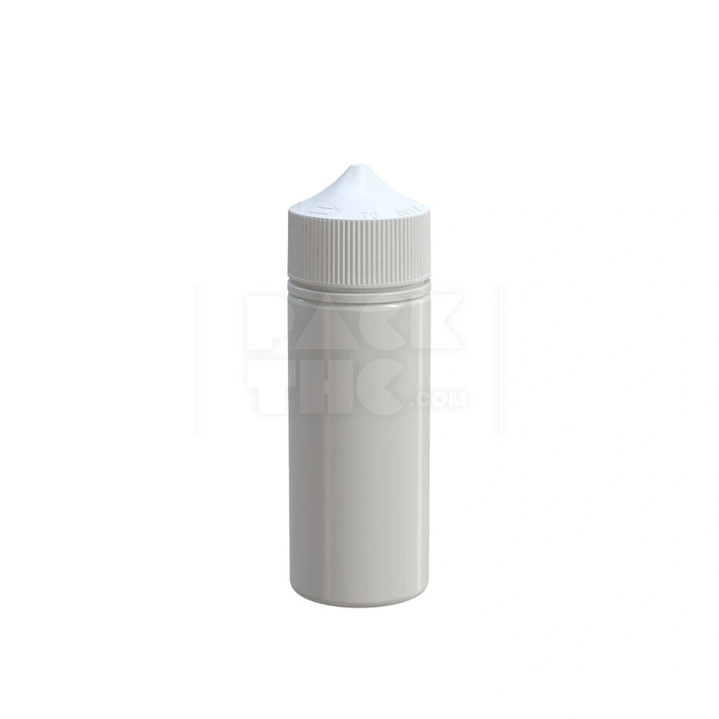 120ML PET REDUCER UNICORN BOTTLE WITH TAMPER EVIDENT BREAK-OFF BAND (OPAQUE WHITE BOTTLE WITH OPAQUE WHITE CLOSURE) - (400 count) Pack THC