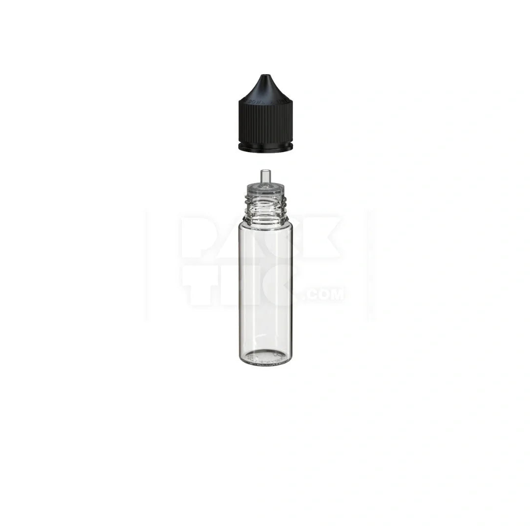 50ml pet reducer unicorn bottle clear natural black cap 500 count