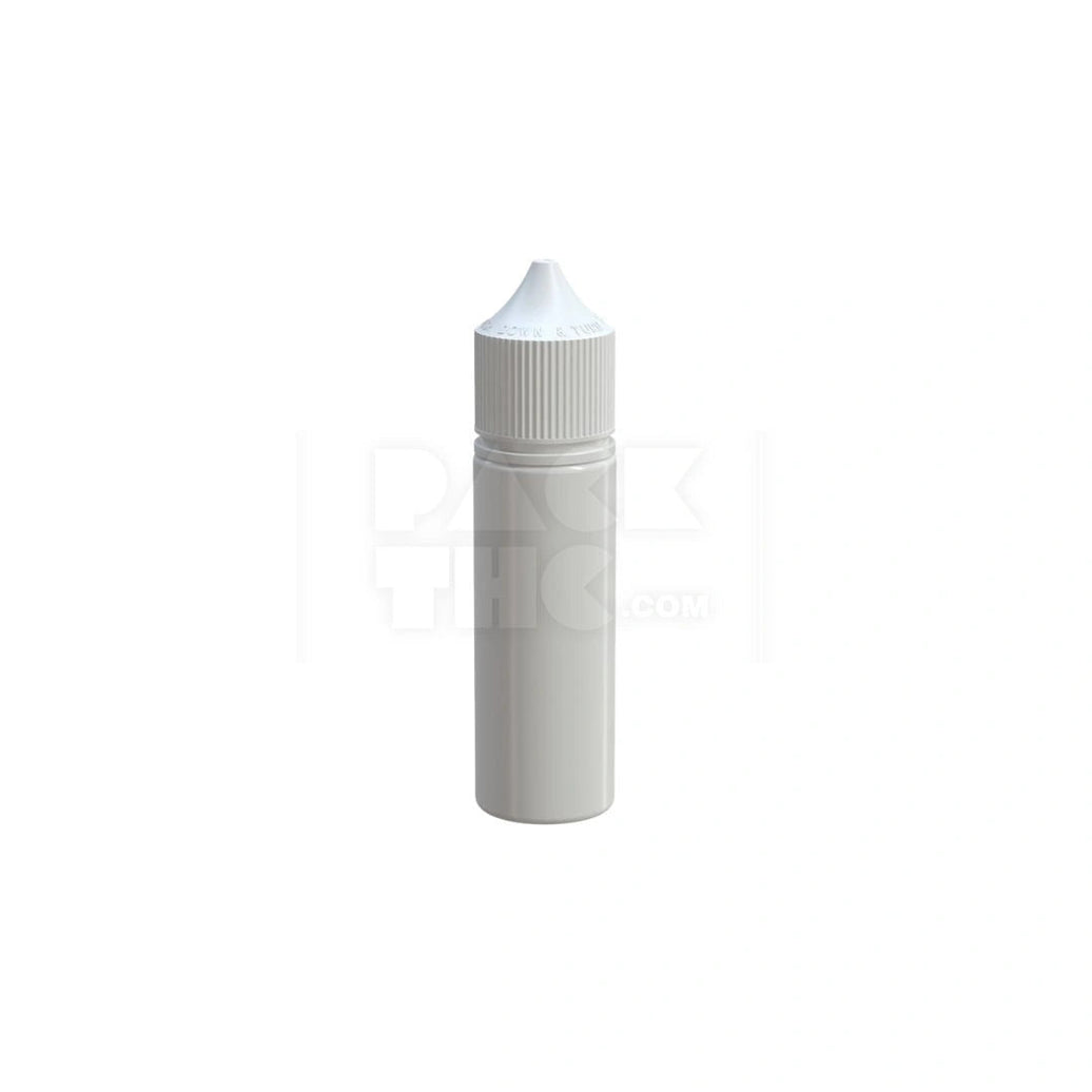 50ML PET REDUCER UNICORN BOTTLE WITH TAMPER EVIDENT BREAK-OFF BAND (OPAQUE WHITE BOTTLE WITH OPAQUE WHITE CLOSURE) - (500 count) Pack THC