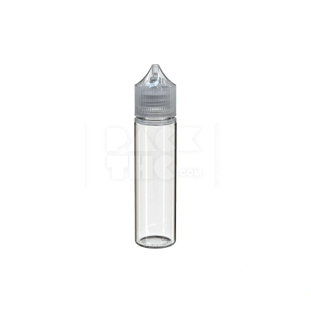 60ML PET REDUCER UNICORN BOTTLE WITH TAMPER EVIDENT BREAK-OFF BAND (CLEAR NATURAL BOTTLE WITH CLEAR NATURAL CLOSURE) - (500 count) Pack THC