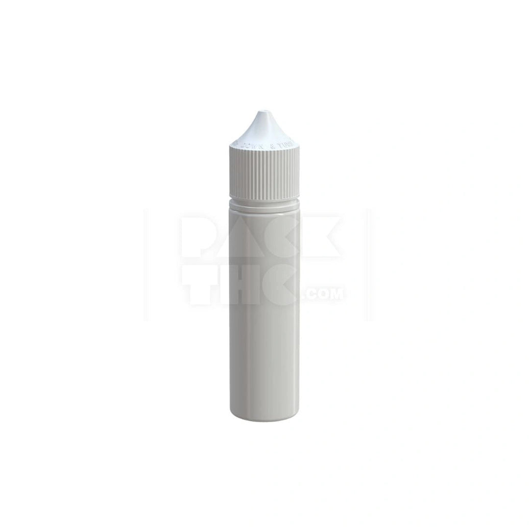 60ML PET REDUCER UNICORN BOTTLE WITH TAMPER EVIDENT BREAK-OFF BAND (OPAQUE WHITE BOTTLE WITH OPAQUE WHITE CLOSURE) - (500 count) Pack THC