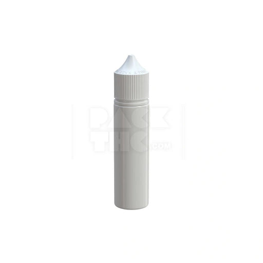 60ML PET REDUCER UNICORN BOTTLE WITH TAMPER EVIDENT BREAK-OFF BAND (OPAQUE WHITE BOTTLE WITH OPAQUE WHITE CLOSURE) - (500 count) Pack THC