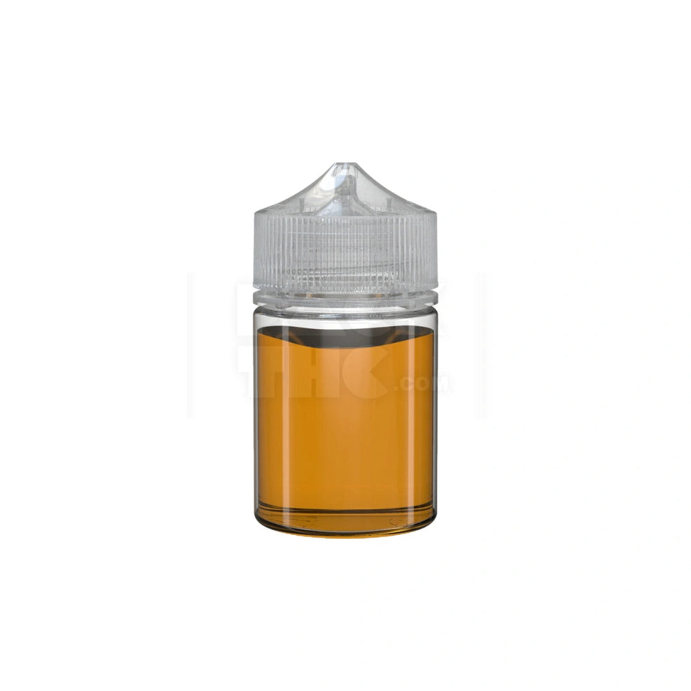 60ML STUBBY PET UNICORN BOTTLE WITH CR & TAMPER EVIDENT BREAK-OFF BAND (CLEAR NATURAL BOTTLE WITH CLEAR NATURAL CLOSURE) - (500 count) Pack THC