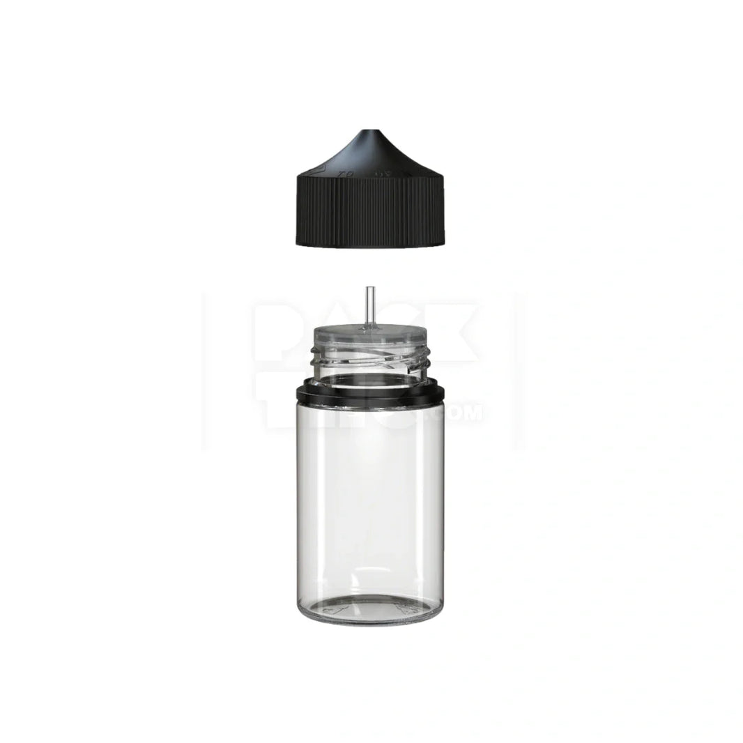image 75ml stubby pet unicorn bottle cr clear natural black cap 500 count