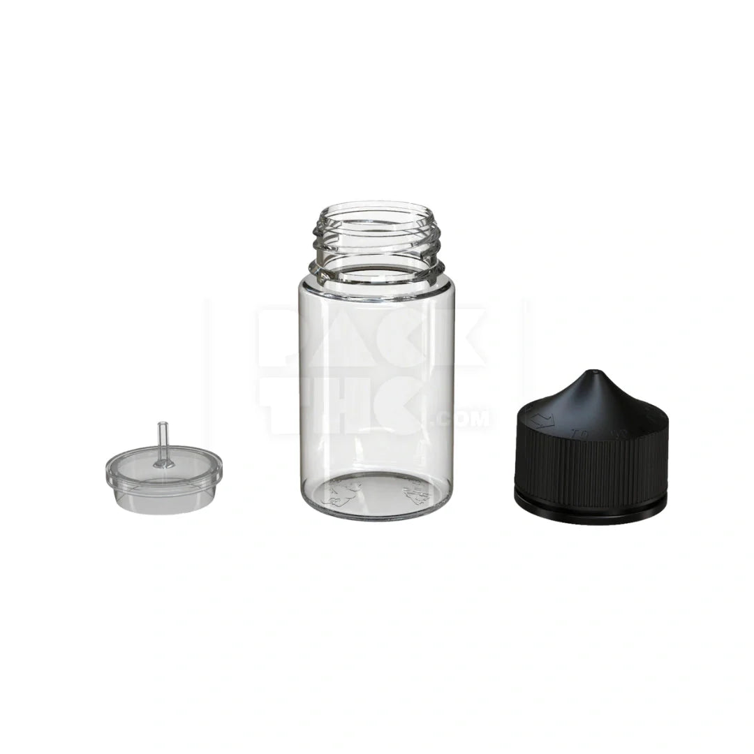 75ml stubby pet unicorn bottle cr clear natural black cap 500 count