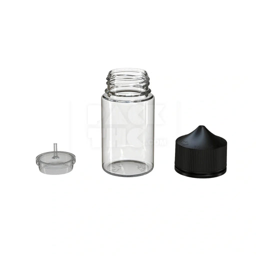 75ml stubby pet unicorn bottle cr clear natural black cap 500 count