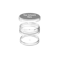 dual compartment pouch container gloss clear clear lid