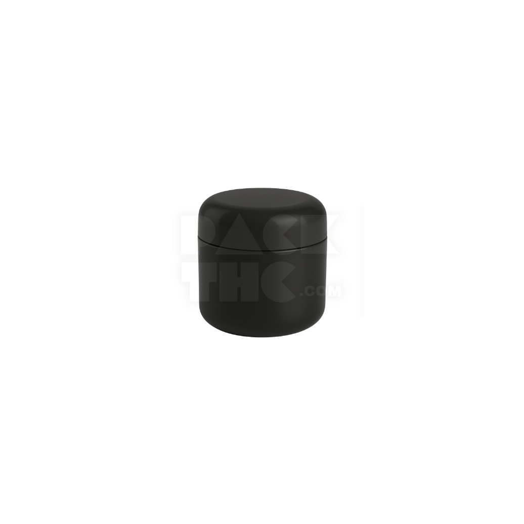 2OZ DOME JARS - BLACK WITH BLACK CAP - (200 COUNT) Pack THC