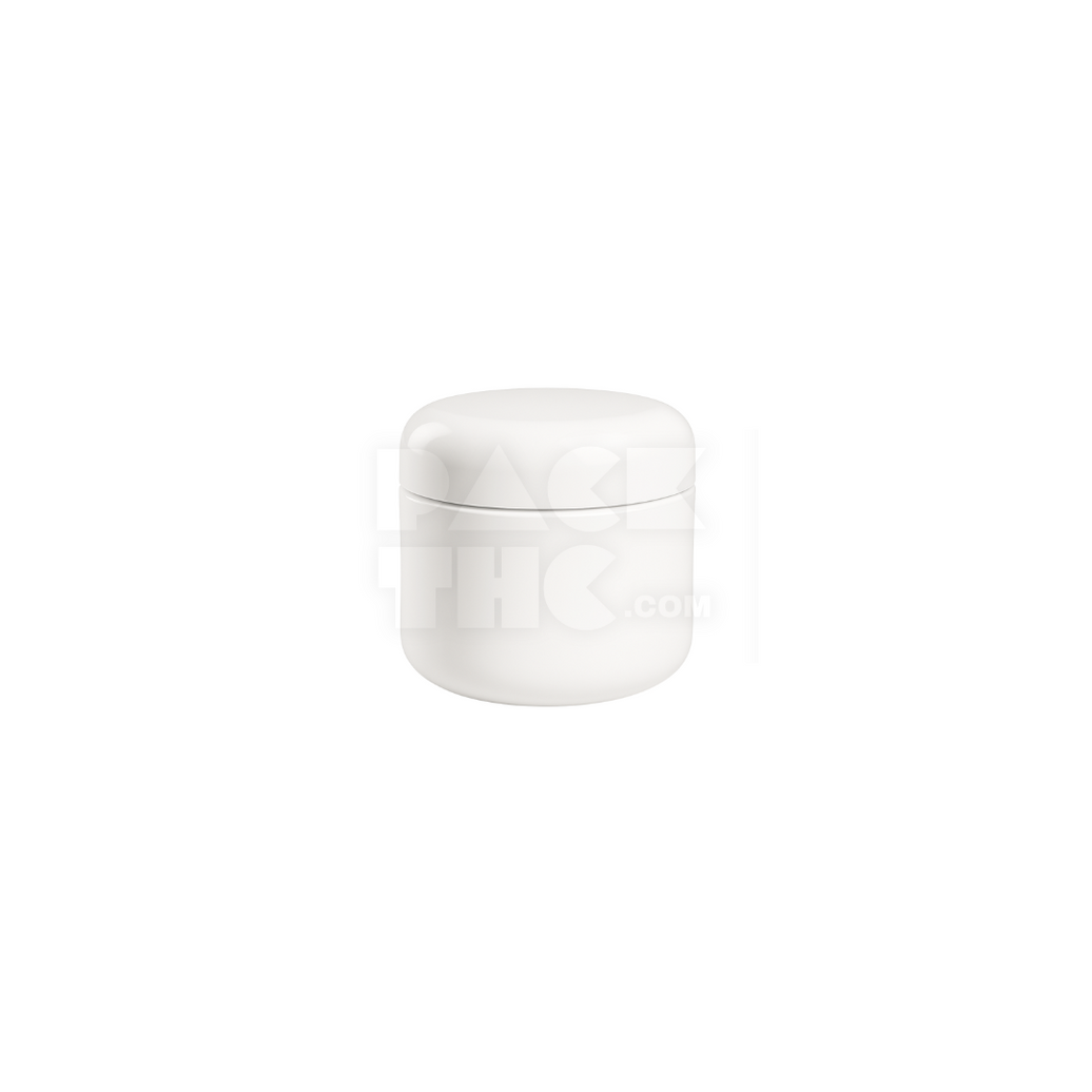 2OZ DOME JARS - WHITE WITH WHITE CAP - (200 COUNT) Pack THC