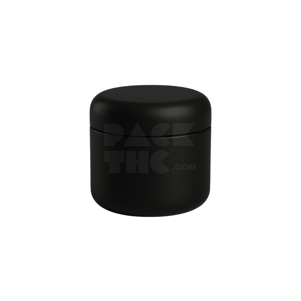 4OZ DOME JARS - BLACK WITH BLACK CAP - (100 COUNT) Pack THC