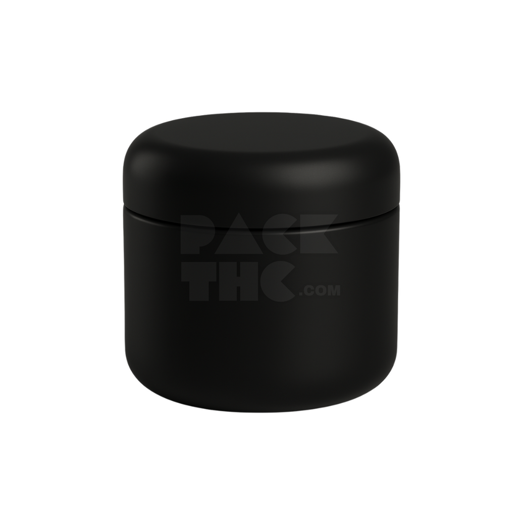 8OZ DOME JARS - BLACK WITH BLACK CAP - (100 COUNT) Pack THC