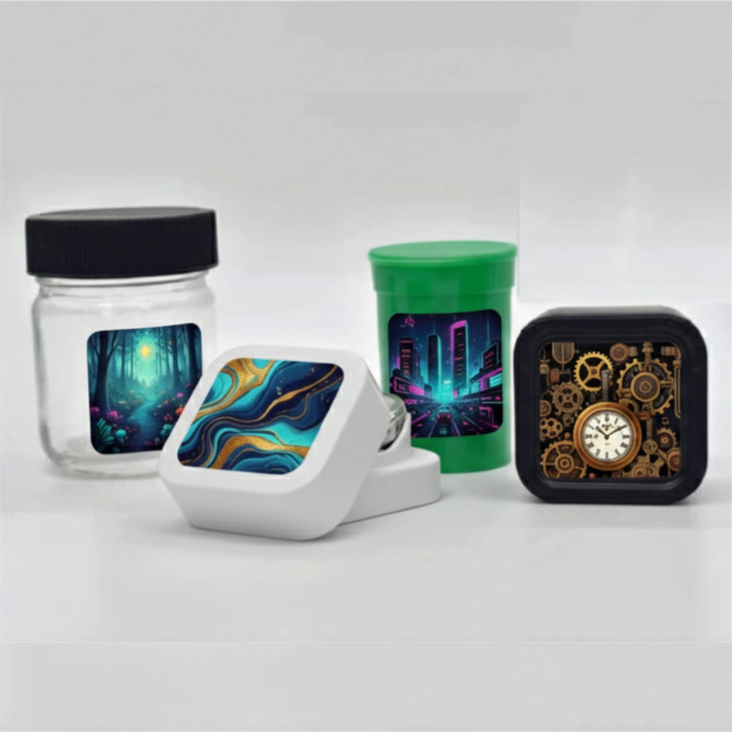 image Packthc Custom Printed Stickers - 3" Circle For 1/8 Oz, 1/4 Oz, Gram Mylar Pouch Bag v1
