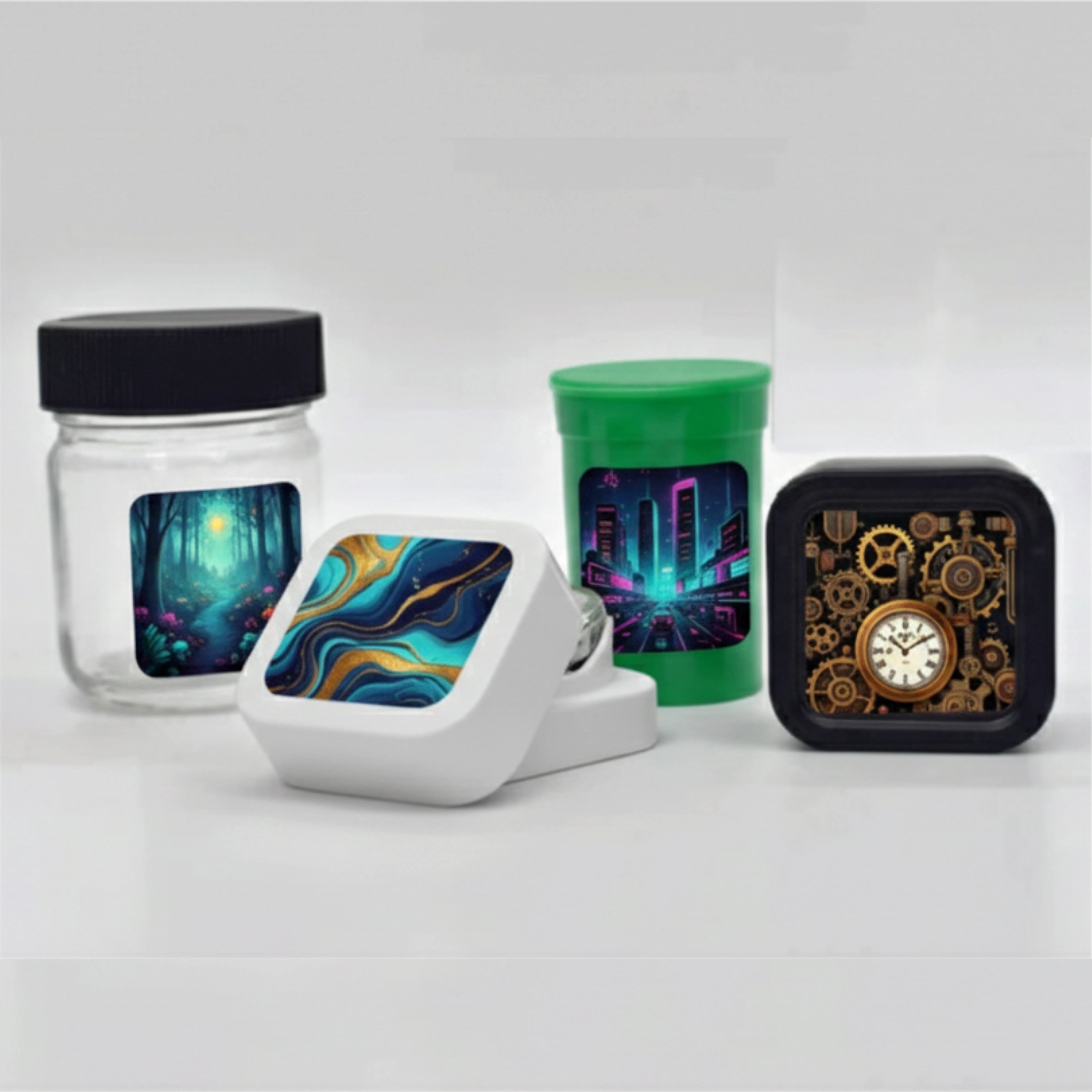 Packthc Custom Printed Stickers - 3" X 3" Square For 1/8 Oz, 1/4 Oz, Gram Mylar Pouch Bags