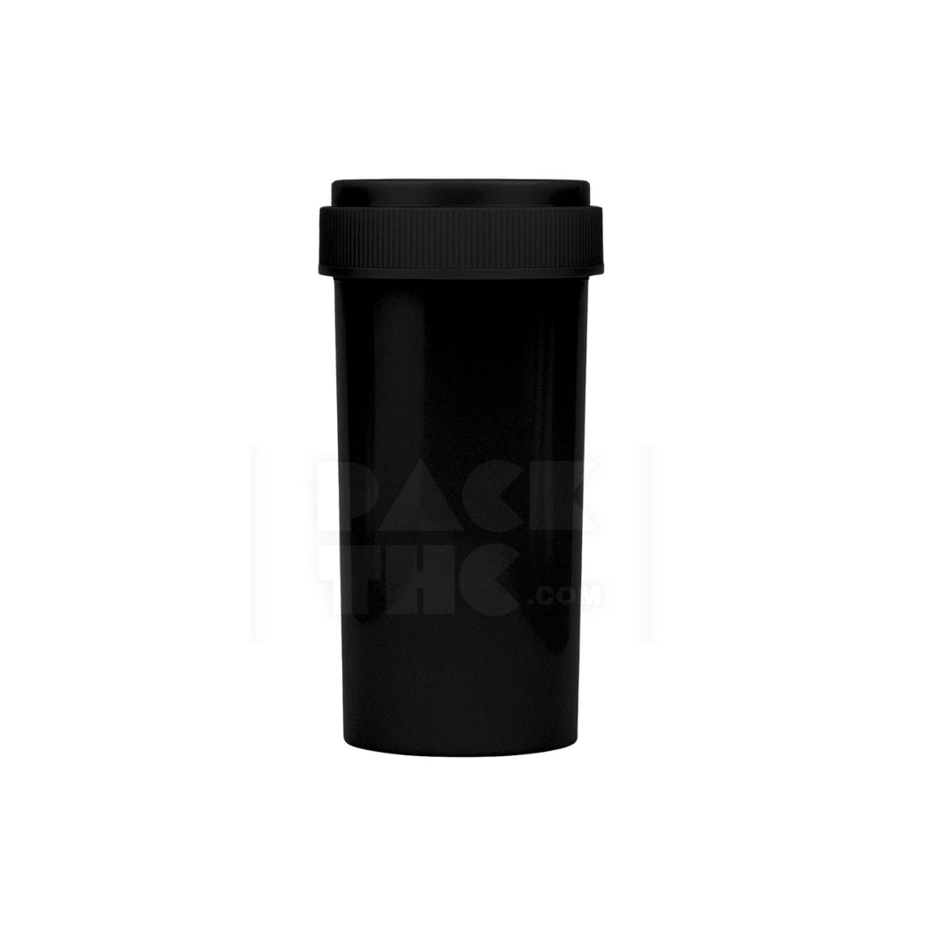 60 DRAM PUSH & TURN REVERSE CAP BOTTLES - BLACK - (100 COUNT) Pack THC