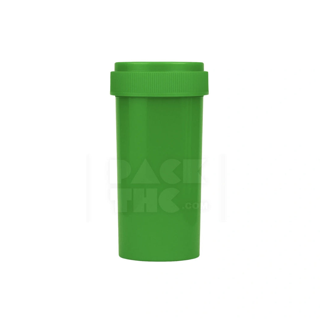 60 DRAM PUSH & TURN REVERSE CAP BOTTLES - GREEN - (100 COUNT) Pack THC