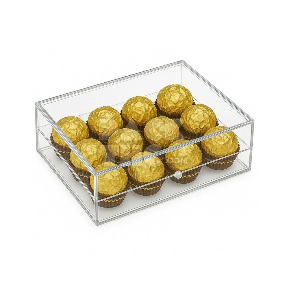 RECTANGLE ACRYLIC STORAGE BOX - 6 x 4 x 2 - (75 COUNT) Pack THC