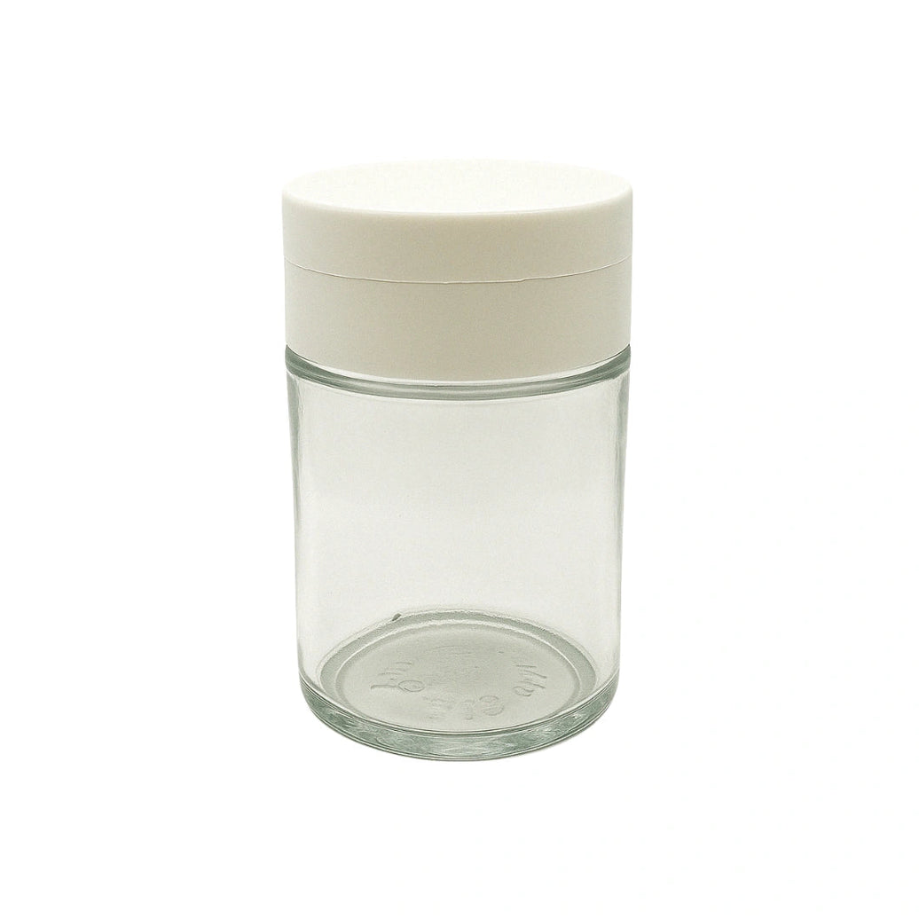 SPICE GRINDER WITH 4OZ STORAGE JAR - MATTE WHITE | PackTHC - (100)