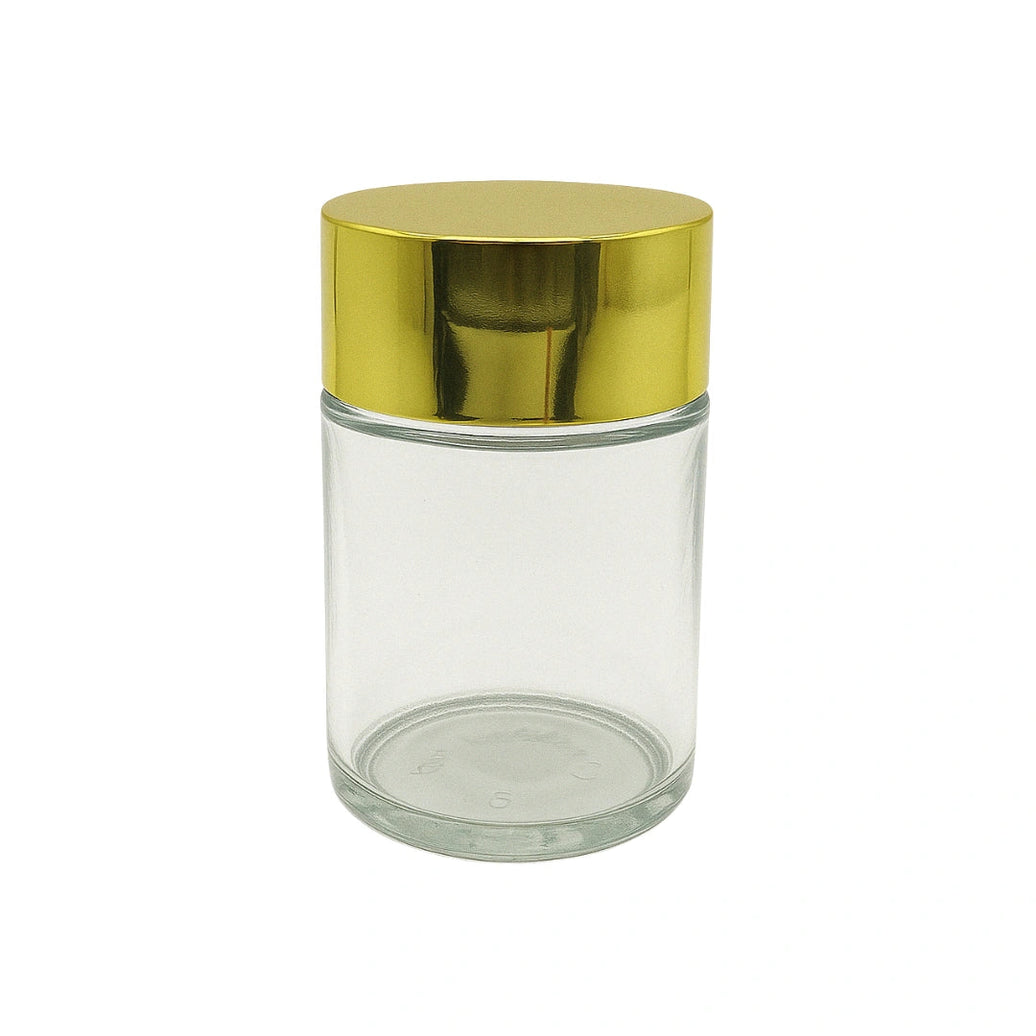 SPICE GRINDER WITH 4OZ STORAGE JAR - METALLIC GOLDEN | PackTHC - (100)