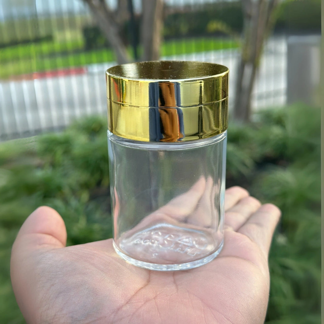 image SPICE GRINDER WITH 4OZ STORAGE JAR - METALLIC GOLDEN | PackTHC - (100)