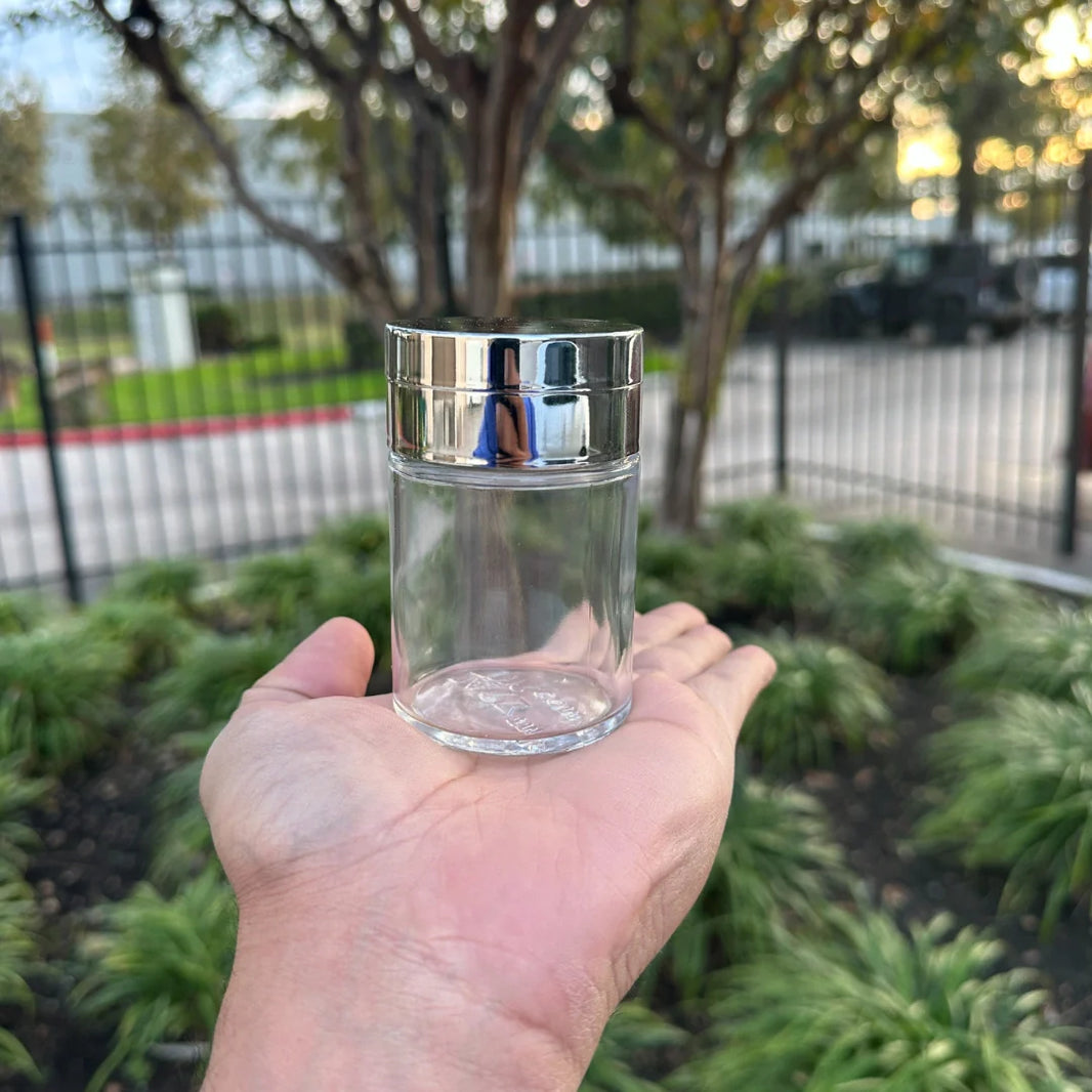 image spice grinder with 4oz storage jar matte silver
