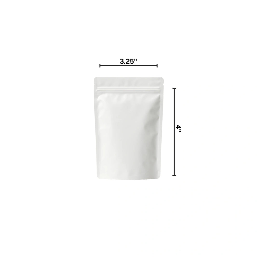 image WHITE MYLAR BAGS - 1 Gram | Durable Fresh-Lock Pouch | PackTHC – (100 Count)