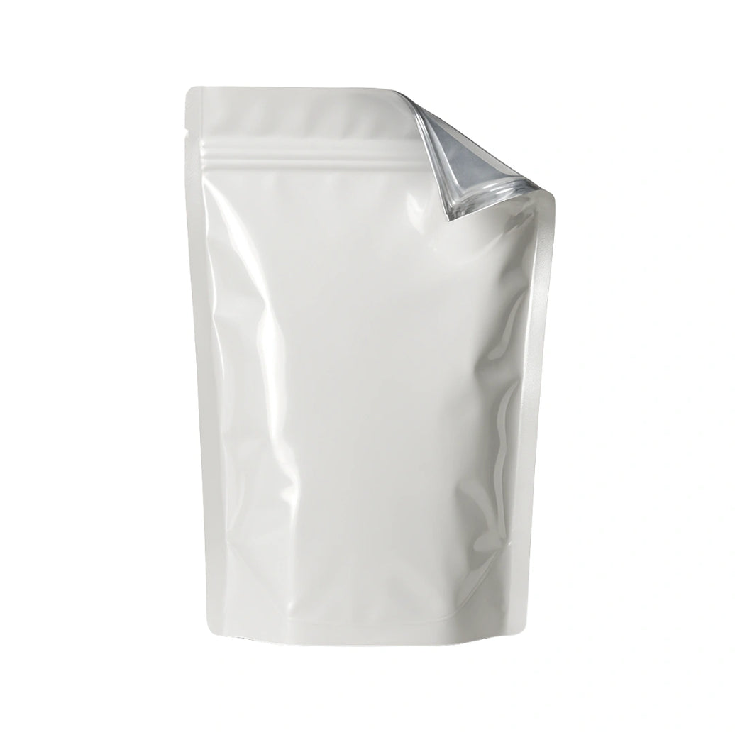 WHITE MYLAR BAGS - 1/2 oz | Durable Fresh-Lock Pouch | PackTHC – (100 Count)