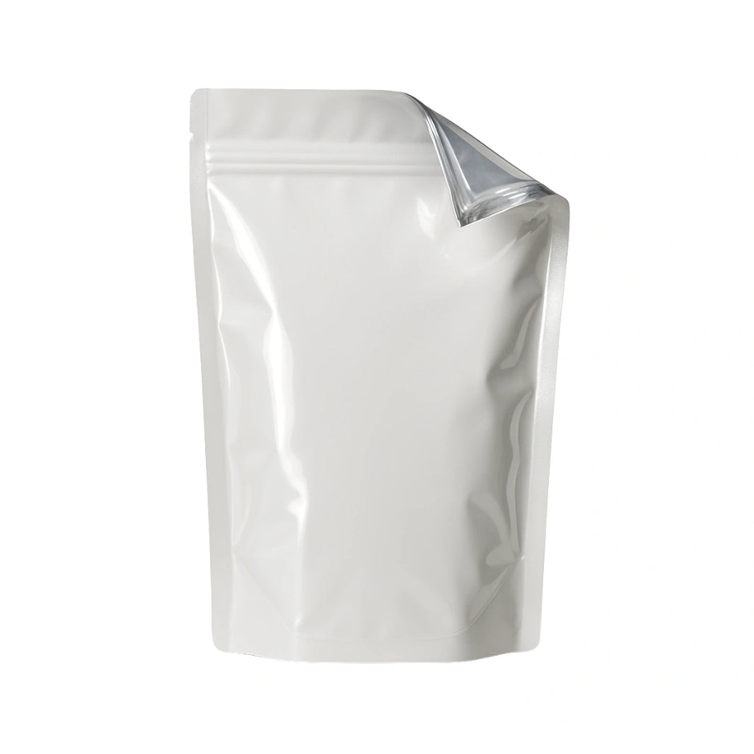 WHITE MYLAR BAGS - 1/2 oz | Durable Fresh-Lock Pouch | PackTHC – (100 Count)