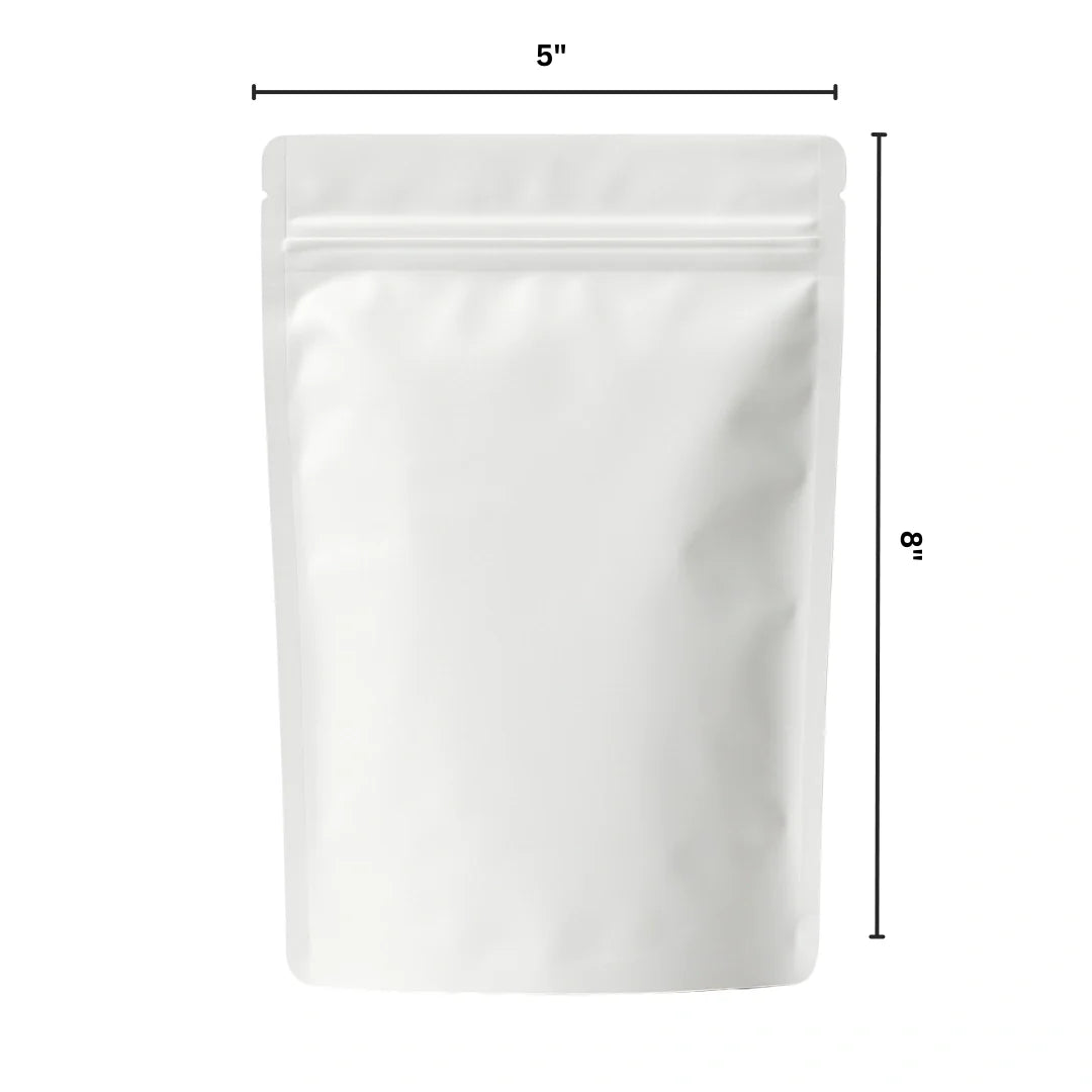 white mylar bags 1 2 oz
