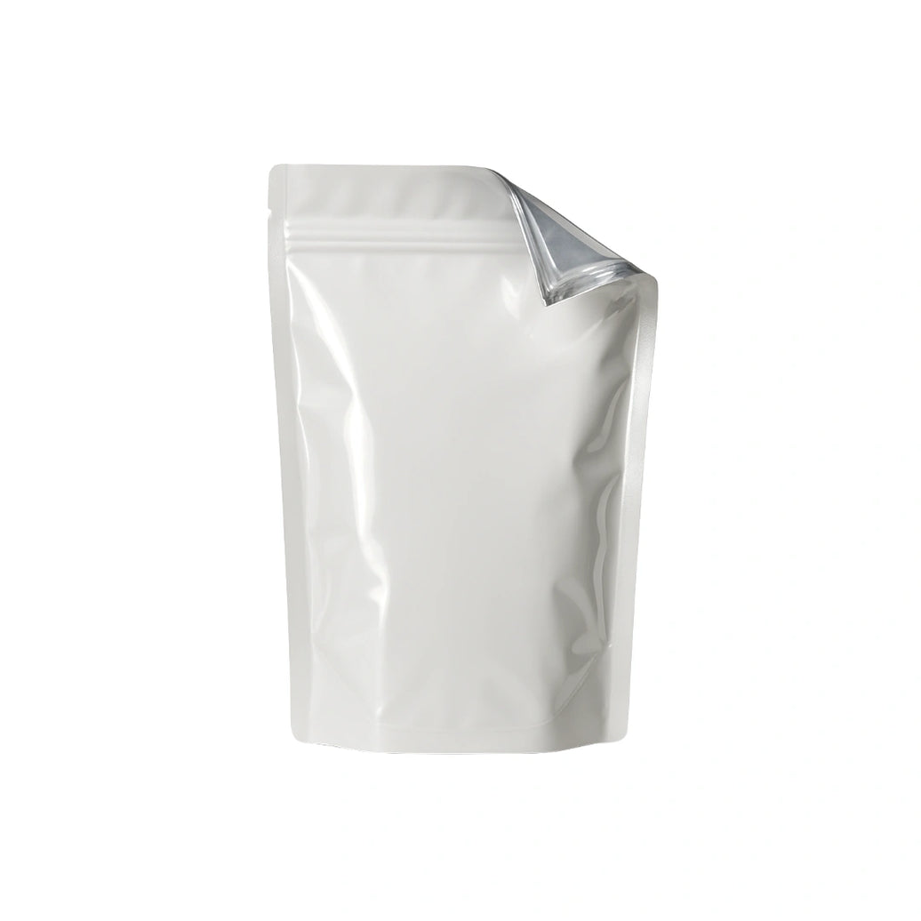WHITE MYLAR BAGS - 1/4 oz | Durable Fresh-Lock Pouch | PackTHC – (100 Count)