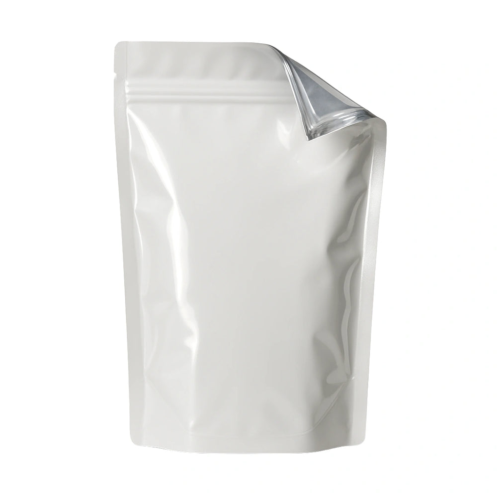 WHITE MYLAR BAGS - 1 oz | Durable Fresh-Lock Pouch | PackTHC – (100 Count)