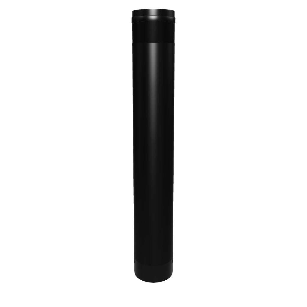 118mm Glass Preroll Tube - Matte Black With Black Cap - (500 Count)